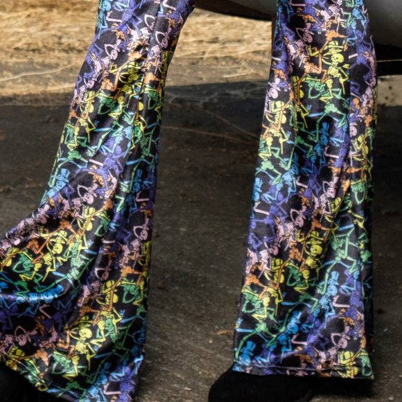 Grateful Dead Velvet Bell Bottoms - Skeleton - Picture 7 of 11